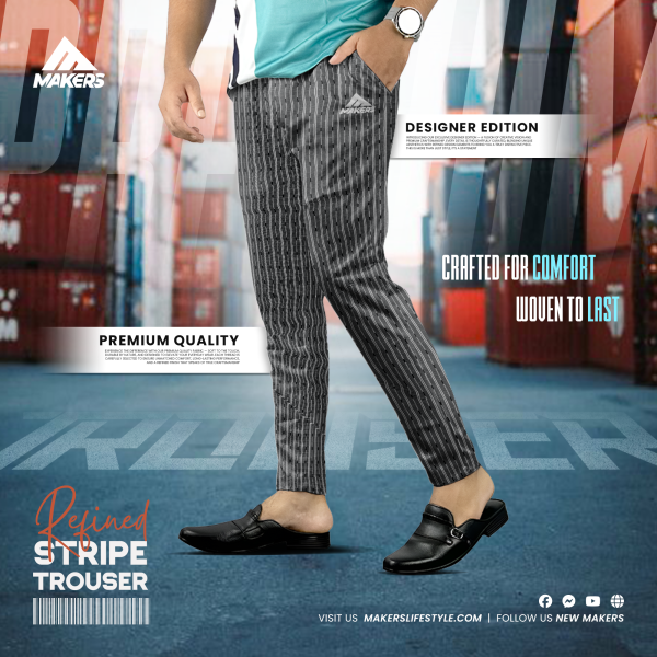 TR-7 Men's Cotton Stripe Trouser