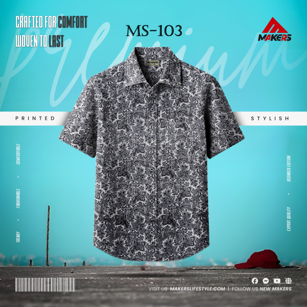Men's AOP Cotton Shirt MS-3